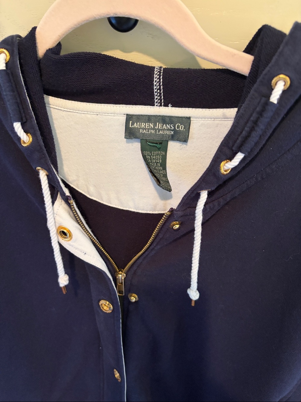 Vintage Ralph Lauren Jeans Co. Navy Blue Coastal Full Zip Jacket With Hood - Picture 6 of 10